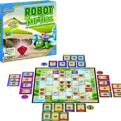 Think Fun Robot Turtles STEM Toy and Coding Board Game for Preschoolers – Made Famous on Kickstarter, Teaches Programming Principles to Preschoolers, Multicolor