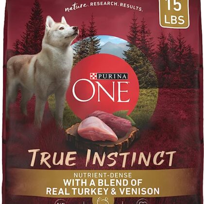 Purina ONE True Instinct With A Blend Of Real Turkey and Venison Dry Dog Food – 15 lb. Bag